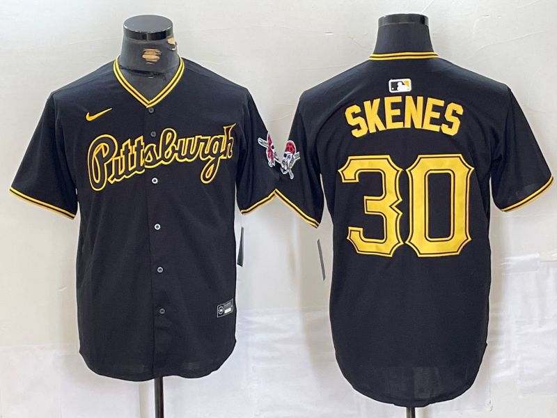 Men Pittsburgh Pirates #30 Skenes Black Game 2024 Nike MLB Jersey style 3